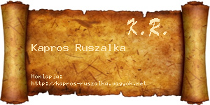 Kapros Ruszalka névjegykártya